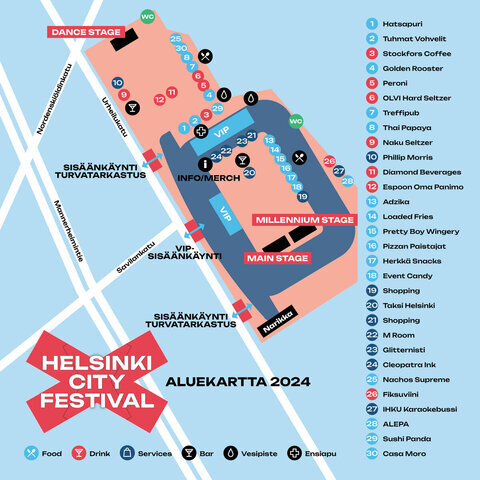 Helsinki City Festival aluekartta